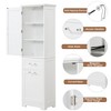 Chic Crate-Tall Bathroom Storage Cabinet – Freestanding Cabinet w/ 2 Different-Size Drawers & Adj. Shelf | MDF Painted Finish | White - 4 of 4