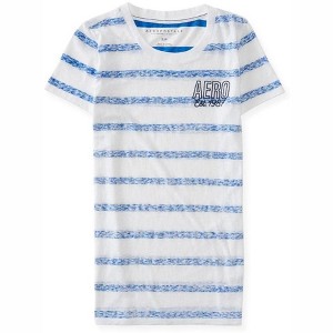 Aeropostale Womens Striped Logo Embellished T-Shirt - 1 of 1