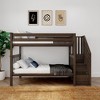 Max & Lily Twin over Twin Bunk Bed for Kids, Solid Wood Bunk Beds with Stairs and Storage - 2 of 4