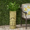 Wooakway 24" H Polynesian Style Novelty Statue Planter Outdoor Indoor Urn Planter Decor Garden Pot Antique Green - 3 of 4