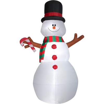 Gemmy Animated Christmas Airblown Inflatable Swiveling Snowman, 10 ft Tall, White