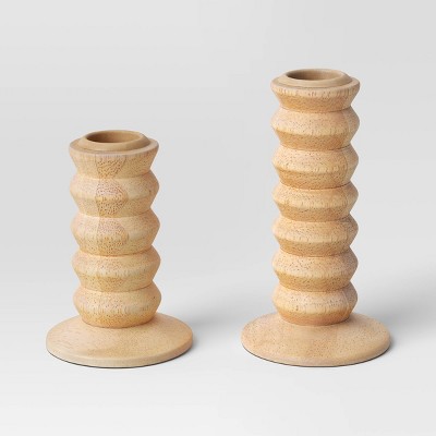 2pk Wood Taper Candle Holder - Room Essentials™