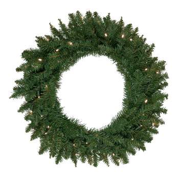 Northlight Pre-Lit Winona Fir Artificial Christmas Wreath, 30-Inch, Warm White LED Lights