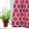 TROPOW 27"W x 51"L Red/Burgundy Kitchen Tier Curtains ¨C Geometric Print Window Valance for Cafe/Bathroom (Pack of 1) - 4 of 4