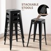 Costway 30" Set of 4 Stackable Backless Metal Bar Stools w/ Footrest for Kitchen - 4 of 4