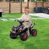 Qaba Kids ATV, 6V 4 Wheeler Kids Quad Car, Battery Powered Electric Ride on Toy with Music for Boys  & Girls Ages 2-6 Years, Black - 2 of 4