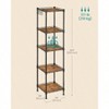 5 - Tier Bathroom Shelf Storage Rack Small Space PP Shelf Liners Removable Hook Extendable Design Ink Black Rustic Brown - 3 of 4