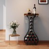 Itopfox Freestanding Wine Rack with Wood Tabletop & Glass Holder, Mini Bar Table for 14 Bottles, Space-Saving Floor Stand for Kitchen, Living Room - 2 of 4