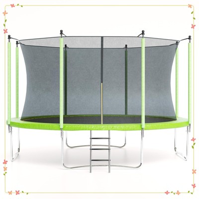 Trampoline with Enclosure & Ladder, ASTM Approved Heavy-Duty Outdoor Recreational Trampoline