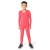 Everyday Kids Thermal Underwear Set – Long Johns Base Layer Top & Bottom, Microfleece, Moisture-Wicking, Cold Weather Wear, Red - 2 of 4