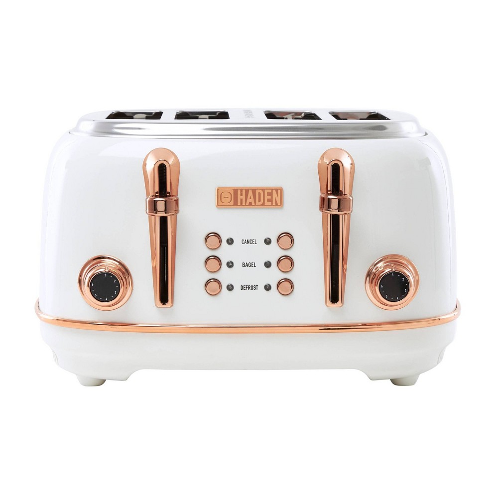 Photos - Toaster Haden Heritage 4-Slice Wide Slot  - Ivory and Copper Ivory & Copper 
