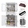 YESFASHION 67" Tall Bathroom Cabinet, Narrow Storage Cabinet, Adjustable Shelves, Floor Cabinet for Laundry Room, Kitchen, Living Room, Small Space - 4 of 4