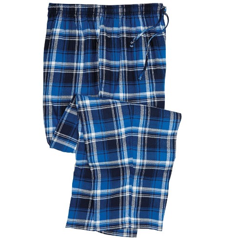 KingSize Men's Big & Tall Flannel Plaid Pajama Pants - Tall - XL, Twilight  Plaid Blue Pajama Bottoms