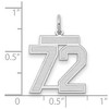 Black Bow Jewelry 14k White Gold, Jersey Collection, Medium Number 72 Pendant - 2 of 3