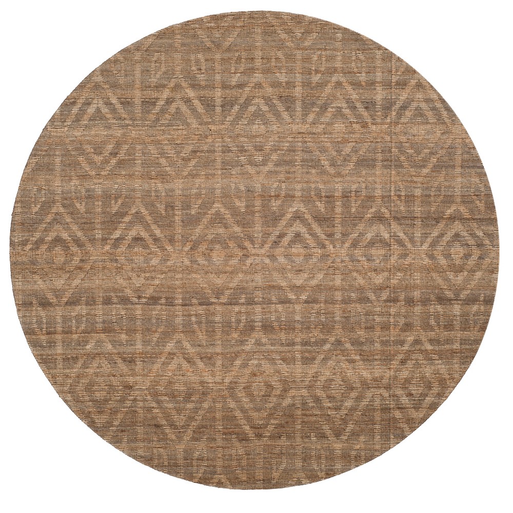 6' Geometric Woven Round Area Rug Camel - Safavieh