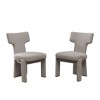 Racxily Set of 2 Chenille Dining Chairs, Modern Armless Design with Rubberwood Legs for Dining & Living Room , Beige - 2 of 4