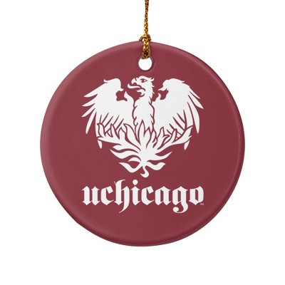 University of Chicago Primary Logo Porcelain Holiday Christmas Tree Ornament