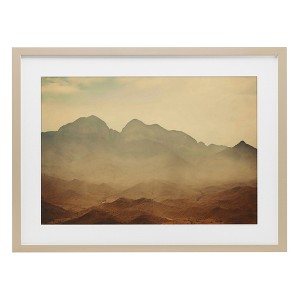 Stupell Industries Hazy Desert Mountain Framed Print Under Glass Art, Brown, 23" x 17" - 1 of 4