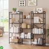 Industrial 4-Tier Bookcase with Open Shelves, Wide Metal Frame Storage and Display Unit for Living Room or Home Office - 2 of 4