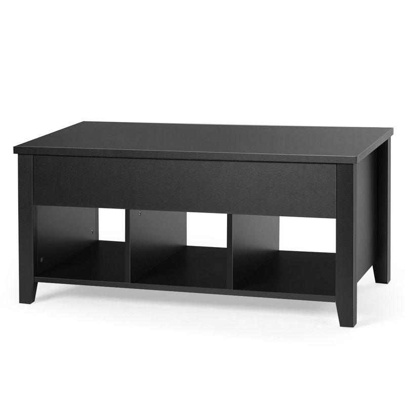 Costway Lift Top Coffee Table w/ Storage Compartment Shelf Living Room Furniture Black, 5 of 11