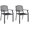 vidaXL Garden Dining Set Anthracite Powder-Coated Steel 3 Piece Set - 43.3" Table Length 2 Items - 4 of 4