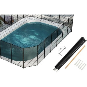 Real Relax 350GMS Teslin Mesh Pool Safety Fence, Stainless Steel Feet, Triple Stitching Craftsmanship, Protecting Children and Pets, Black - 1 of 4