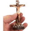 Juvale 3-Pack Standing Crucifix Cross Statues, Little Jesus Figures, Ornate Catholic Cross Sculptures for Easter, Altar Decor - 4 of 4
