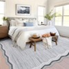Large Machine Washable 9x12 Modern Plaid Area Rug Stain Resistant Easy To Cleaning Carpet Non Slip Low Pile Soft Folding Floor Cover For Living Room - 3 of 4