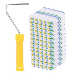 Unique Bargains Fiber Small Paint Roller Brush with Handle 1 Set - 1 of 4