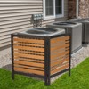 SEVOBAL Garden Fences and Gates 2 Panel Outdoor Air Conditioner Fence Screen, Outside Wood Privacy Fence, Backyard Garden Patio, Brown, 38"*38"*42" - 4 of 4