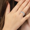Pompeii3 1 1/2 ct Half Eternity Double Row Diamond Wedding Stackable Ring 14K White Gold - 4 of 4