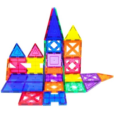 PICASSO-TILES 33 PC Magnetic Tiles, Building Blocks, STEM Toys for Kids 3+