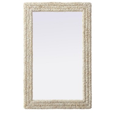 Elegant Lighting Rectangle Cornhusk Mirror 27x42 in Linen White