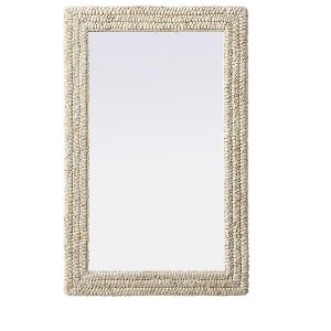 Elegant Lighting Rectangle Cornhusk Mirror 27x42 in Linen White - 1 of 4