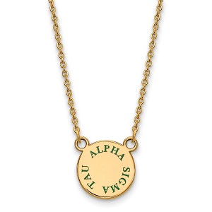 Black Bow Jewelry 14k Yellow Gold Plated Sterling Silver Alpha Sigma Tau Greek Life Necklace 18 Inch - 1 of 4