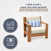 Logan Outdoor Teak Wood Lounge Chair with Sunbrella Vellum Cushion - Cambridge Casual - 3 of 4