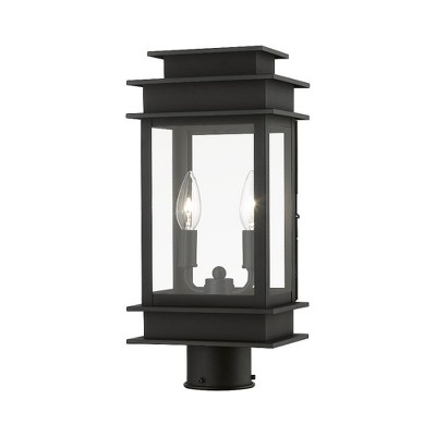 Livex Lighting Princeton 2 - Light Post Light in  Black/Polished Chrome Stainless Steel