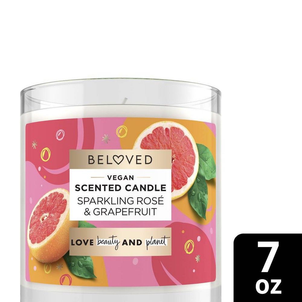 Photos - Other Decoration Beloved Sparkling Rosé & Grapefruit 1-Wick Candle - 7oz