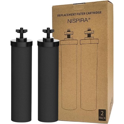 Nispira Premium Water Filter Black Element Cartridge Compatible with Berkey Countertop Water Purification System. Compared to Part BB9. 2 Filters