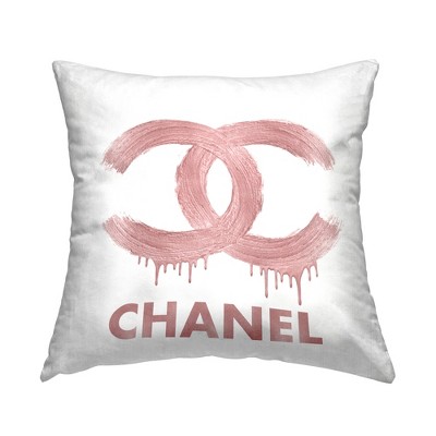 Stupell Industries Pink Fashion Brand Designer Glam Logo, 18 x 18
