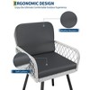 Patio Chairs Set of 2, Cushioned Armchairs with Metal Frame & Hand-Woven Rattan, Farmhouse Outdoor Dining Chairs for Garden, Balcony, Deck, Backyard - 3 of 4
