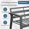 Heynemo 2-Seat Aluminum Outdoor Patio Loveseat Furniture Set With Faux Wooden, Aluminum Sofa Chair Conversation Furniture With Cushions - 3 of 4