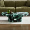 47.2" Modern Irregular Butterfly Coffee Table, Black and Beige Fiberglass Accent Table for Living Room or Office -3irtyhousy - 2 of 4