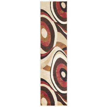 Home Dynamix Slade Contemporary Abstract Runner Area Rug, Brown/Red, 26"x12'