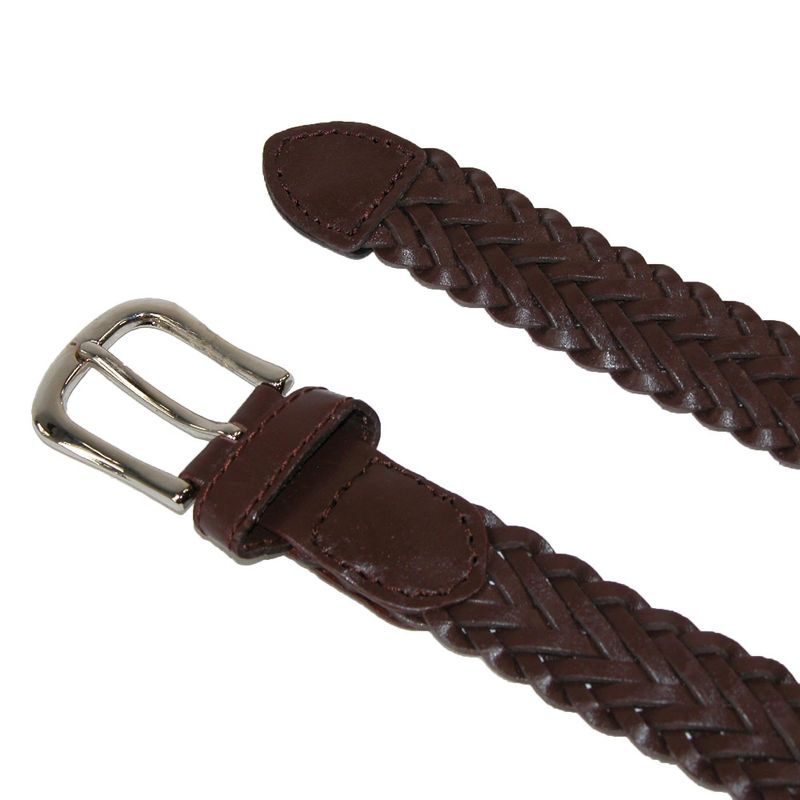 CTM Boys' Leather Adjustable Braided Dress Belt (Pack of 2 Colors), 4 of 5