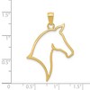 Black Bow Jewelry 14k Yellow Gold Horse Head Silhouette Pendant - 3 of 4