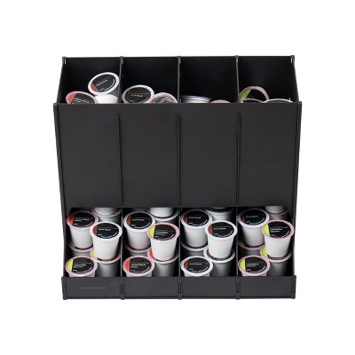 Black Heavy-Duty Plastic 4-Compartment Coffee Pod Dispenser