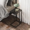 C Shaped End Table, Small Side Tables for Sofa and Bed, Couch Table That Slides Under for Living Room, Bedroom, Home Office, Small Spaces - 2 of 4
