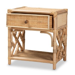 Camara Rattan 1 Drawer Nightstand Gray - bali & pari - 1 of 4