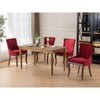 Okak Retro Dining Chairs Set of 2, Comfy Fabric Chairs with Thick Cushions, Kitchen Side Chairs with Solid Wood Legs Bronze Nail Head - 2 of 4